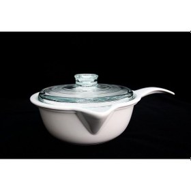 Resim Pomax 0.9 Litre 20 CM Fırın Kabı Tava Tıplı İthal Çekoslavak Beyaz 