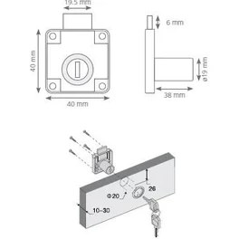 Resim Canex Kare Çekmece Kilit 138-38mm 