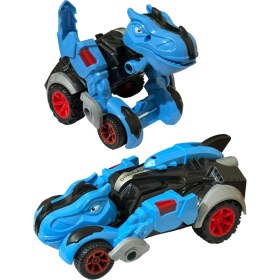 Resim Shem Trex Dinazor Figür Araba Sürtmeli Teker Transformers Robot Dinozor 15CM 