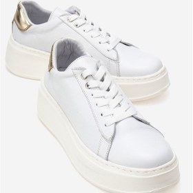 Resim Luvi Shoes Gueno Beyaz Cilt Hakiki Deri Kadın Spor Ayakkabı Beyaz 