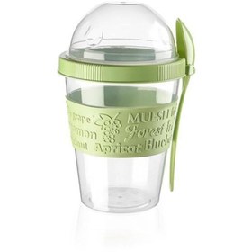 Resim pazariz Kaşıklı Meyve Hazneli Yoğurt Kabı 