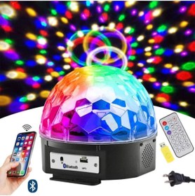 Resim Led Magıc Cristal Sihirli Küre Bluetooth'lu Kumandalı Usb Girişli Parti Ve Disko Topu 