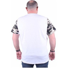 Resim Moc Grande Mocgrande Büyük Beden Cepli Camouflage Erkek Tişört 23145 Beyaz - Unisex Beyaz 