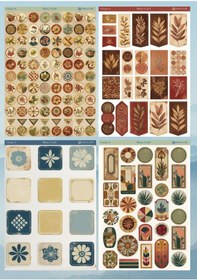 Resim 17'li Vintage Temalı 12 17 Cm Sticker Seti/bullet Journal, Scrapbook, Ajanda, Defter Için Diğer 
