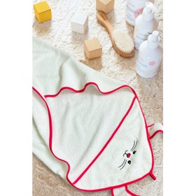 Resim Cotton Therapy Tavşan Kapşonlu Kundak 100X100 cm Pamuklu Bebek Havlusu 