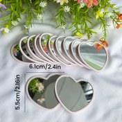 Resim 12'li Paket Kalp Şeklinde Mini Aynalar - Taşınabilir Katlanabilir Masaüstü Dekorasyonu ile Cilalı Yüzey ve Plastik Çerçeve, Cam Yüzey, Elektrik Gerektirmez, Kokusuz - Ev için Pembe/Beyaz/Siyah Seçenekleri, Partiler, Hediyeler, Hediye Öğesi | Çiçekli Estetik | Katlanabilir Aynalar, Sevimli Kompakt Ayna 