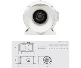 Resim Soler&Palau Susturuculu Ultra Sessiz 1270 M³/h Ø 250MM Td 1300/250 Yuvarlak Kanal Fanı Soler Palau Silent Tasarruflu Agmair Agm Havalandırma Metal Fan 