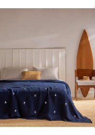 Resim Madame Coco Riva Çift Kişilik %100 Pamuk Yatak Örtüsü - Lacivert 8684427210420 Lacivert 