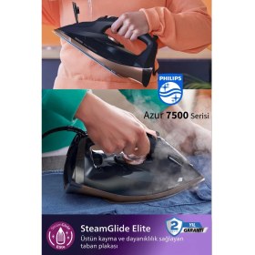 Resim Philips 7500 Serisi 260G Şok Buhar 55G/DK Sürekli Buhar 3200W Güçlü Performans Steamglide Elite Taban Ütü Otomatik Kapanma Damlama Emniyeti Hızlı Isınma 