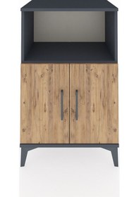 Resim Hyperion Komodin 2 Raflı 2 Kapaklı 60x44x96 Antrasit-çam Antrasit 