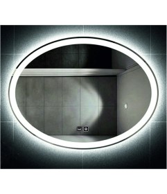 Resim Dnr-Mirror55x75 Cm Buğu Yapmayan Dokunmatik Tuşlu Kumlamalı Günışığı Ledli Elips Banyo Aynası 