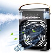 Resim shop Taşınabilir Işıklı 5 Spreyli Vantilatör Buzlu Buharlı Vantilatör Mini Fan Nemlendirici 