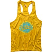 Resim Bluu Barbell Fitness Gym Tank Top Sporcu Atleti Sarı-Mavi 