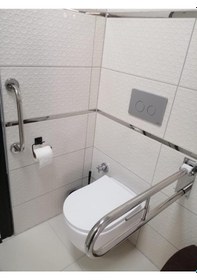 Resim Engelli-yaşlı Tuvalet Kağıtlıklı Tutunma Barı+40 Cm Tutamak Krom 