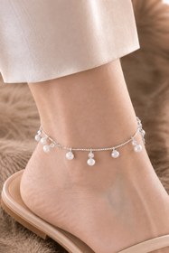 Resim Doğal İnci Sallantılı Halhal - 20 CM / SARI 