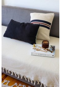 Resim Yıldız Krem Oturma Yerini Kapatan Koltuk, Çekyat, Kanepe Örtüsü/ Şalı 115x200 Cm Krem 