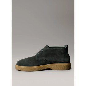 Resim Calvin Klein Deri Haki Erkek Bot Text Rubber Desert Boot Su 