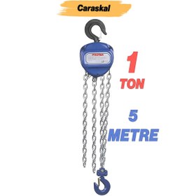 Resim Badem10 Zincirli Caraskal 1 Ton 5 Metre Profesyonel El Vinci Dayanıklı Yük Kaldırma Makinesi Aparatı 