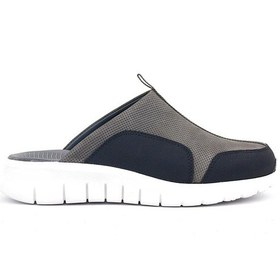 Resim Medikal Hakiki Deri Gri Siyah Comfort Spor Terlik Gri 