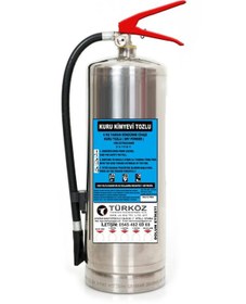 Resim Kuru Kimyevi Tozlu Krom Nikelaj Yangın Söndürme Tüpü Mavi 6 KG 