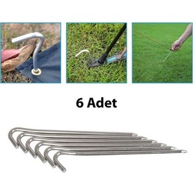 Resim Madfox Skewer C-kafa Çadır Kazığı 18cm 6pcs Metalik 