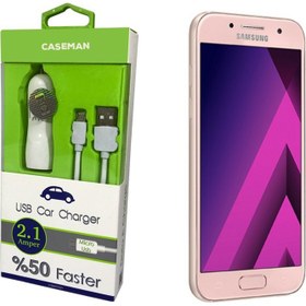 Resim Case Man Samsung A5 2017 Araç Şarj Cihazı Adaptör + Data Kablosu Hızlı Şarj Özellikli 