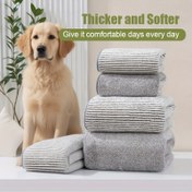 Resim 10s Hızlı Emici Yüksek Yoğunluklu Coral Fleece Evcil Hayvan Havlusu, Ultra Su Tutucu Tüy Dökülme ve Solmaya Karşı Dayanıklı Çift Taraflı Asma İpli Bakım Bezi (Büyük Boyut, 2 Renk) - Kediler/Köpekler İçin 