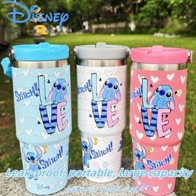 Resim Stitch 30oz İzoleli Kahve Bardağı - Sızdırmaz, Dayanıklı Seyahat Bardağı, Sevimli Stitch Tasarımı ile Doğum Günleri, Tatiller ve Açık Hava Aktiviteleri için Mükemmel, Sadece Elde Yıkanabilir, Seyahat Kahve Bardağı | Canlı Tasarım | Paslanmaz Çelik Bardak 