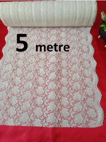 Resim HANK TİCARET 5 Metre Pvc Dantel Raf Sehpa Masa Fiskos Örtüsü Krem Rengi Gül Desen 5mX50cm 