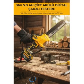 Resim 36V 5.0 Ah Çift Akülü Dijital Şarjlı Testere 