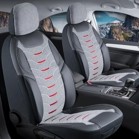 Resim Hyundai Tucson ile Uyumlu Lüx Deri Detaylı Keten Oto Koltuk Kılıfı Ön Arka Takım Erciyes FÜME 