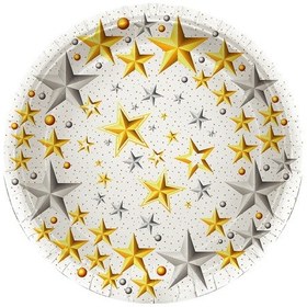 Resim Tabak Karton Samanyolu Yıldızlı Beyaz 8 Li 23 Cm Derin Parti Tabağı 