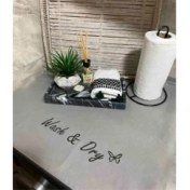Resim Bagand Wash & Dry Basklı Gri Çamaşır Makine Örtüsü 
