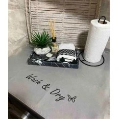 Resim Bagand Wash & Dry Basklı Gri Çamaşır Makine Örtüsü 