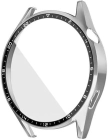 Resim Sneezy Huawei Watch Gt3 46mm İle Uyumlu PC Sert Kasa Ve Ekran Koruyucu Gümüş 