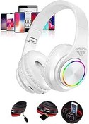 Resim Favors 5.0 B39 Bluetooth Kulaküstü Kulaklık Led Işıklı Mikrofonlu Kablosuz Kulak Üstü Kulaklık Beyaz Beyaz 