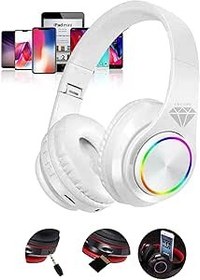 Resim Favors 5.0 B39 Bluetooth Kulaküstü Kulaklık Led Işıklı Mikrofonlu Kablosuz Kulak Üstü Kulaklık Beyaz Beyaz 