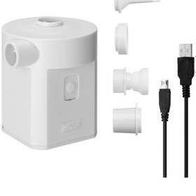 Resim Hs-206a Taşınabilir Usb Şarjlı Beyaz Hava Pompası Küçük Boyutlu Ev Kullanımı Mini Hava Pompası Dört Başlıklı 