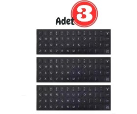 Resim Derwell Türkçe Q Klavye Etiketi Laptop Pc Sticker Pvckeyboard Sticker Silinmez Kolay Yapışır Aşınmaya Dayanıklı Klavye Çıkartma Stikeri 3 Adet 