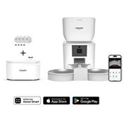Resim Xenon Smart Akıllı Çift Hazneli Kameralı Mama Kabı Ultra Sessiz Led Işıklı Su Pınarı ve Yedek Filtre Seti 