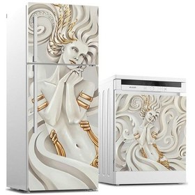 Resim Buzdolabı Ve Bulaşık Makinası Beyaz Eşya Sticker Kaplama Altın Sa (540887550) 