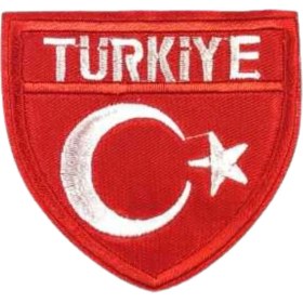 Resim Aplike Ütü Ile Yapışan Türk Bayrağı Türkiye Yazılı Arma 4 cm 