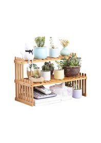 Resim Pazly Çok Amaçlı Bambu Bitki Rafı - Pratik Ve Şık Depolama Çözümü 