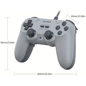 Resim Oldfriend Gamesir Tegenaria Lite Gri Oyun Kumandası Pc Steam Android İos Switch 1000hz Hall Efekt Titreşim 