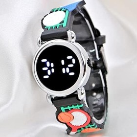 Resim Çocuk Kol Saati Tenis Raket Desenli (04-09 Yaş) Led Ekran Silikon Kordon ST-304154 