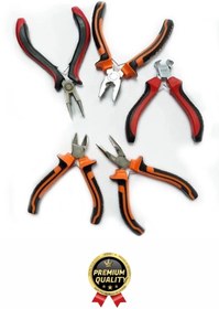 Resim Svein Profesyonel Bijuteri Set Dayanıklı Kıvırma Kesme Pense Yan Keski Karga Burun Hobi Alet Takımı 5 Adet 