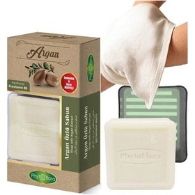 Resim Phytoflora Argan Özlü Sabun + Sabunluk + Kese 