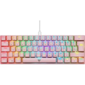 Resim Majesty 62 Tuşlu Rgb Mini Gaming Oyuncu Mekanik Klavye Red Switch Pembe 