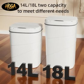 Resim 14.02L / 18.03L Kızılötesi Akıllı Çöp Kutusu - Sessiz Kapak Kapatma, Pil ile Çalışır (AA Dahil Değildir), Dayanıklı Modern Tasarım, Ev / Ofis / Banyo / Mutfak için Uygun, İdeal Hediye Seçeneği, Temassız Çöp Kovası, Plastik Malzeme 