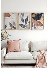 Resim Huhuli Ahşap Çerçeveli 3 Parça Set Tablo Huhu467 